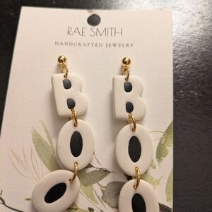 White and Black Handcrafted Earrings